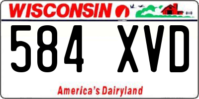 WI license plate 584XVD