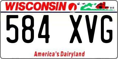 WI license plate 584XVG