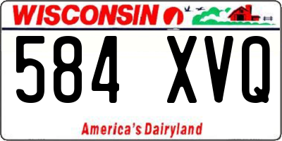 WI license plate 584XVQ