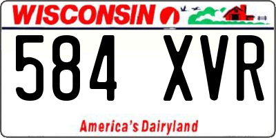 WI license plate 584XVR