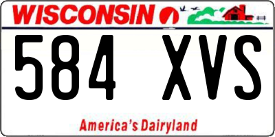 WI license plate 584XVS