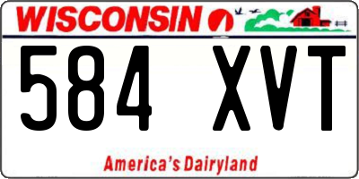 WI license plate 584XVT