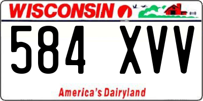 WI license plate 584XVV