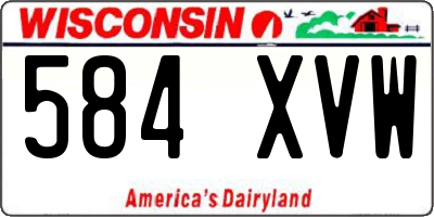 WI license plate 584XVW