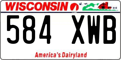 WI license plate 584XWB