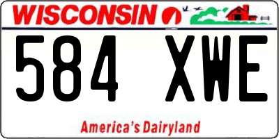 WI license plate 584XWE