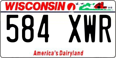 WI license plate 584XWR
