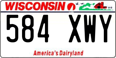 WI license plate 584XWY