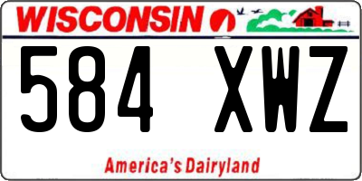 WI license plate 584XWZ