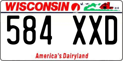 WI license plate 584XXD