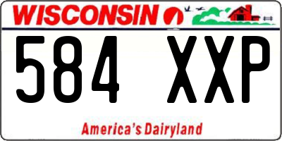 WI license plate 584XXP