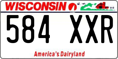 WI license plate 584XXR