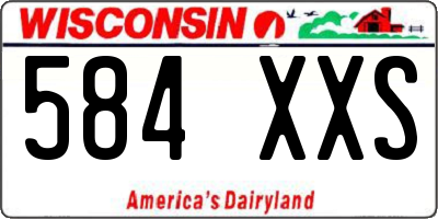 WI license plate 584XXS