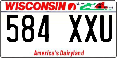 WI license plate 584XXU