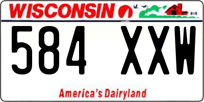 WI license plate 584XXW