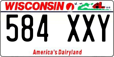 WI license plate 584XXY