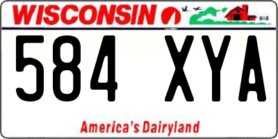 WI license plate 584XYA