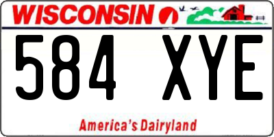 WI license plate 584XYE