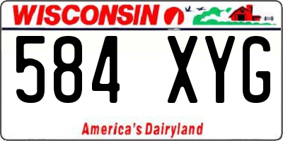 WI license plate 584XYG