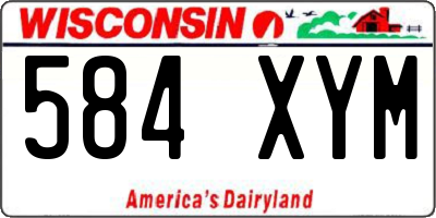 WI license plate 584XYM