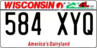 WI license plate 584XYQ