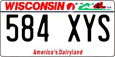 WI license plate 584XYS