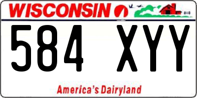 WI license plate 584XYY