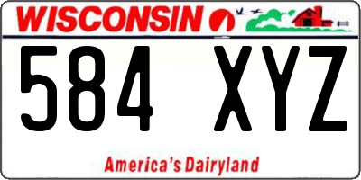 WI license plate 584XYZ