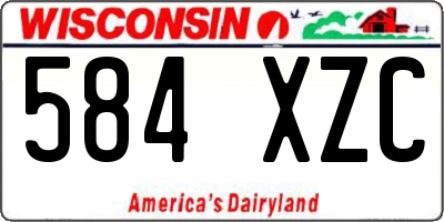 WI license plate 584XZC