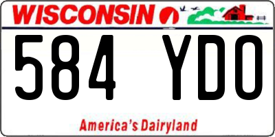 WI license plate 584YDO