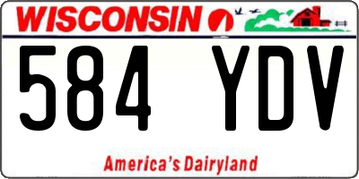 WI license plate 584YDV