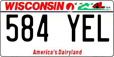 WI license plate 584YEL