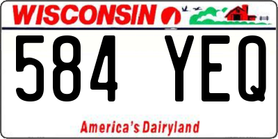 WI license plate 584YEQ