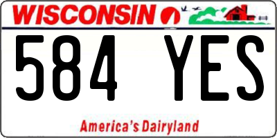 WI license plate 584YES