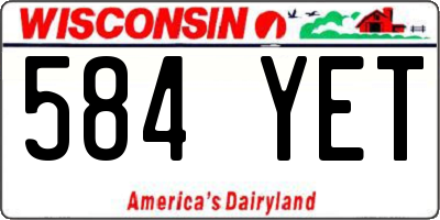 WI license plate 584YET