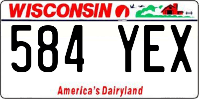 WI license plate 584YEX