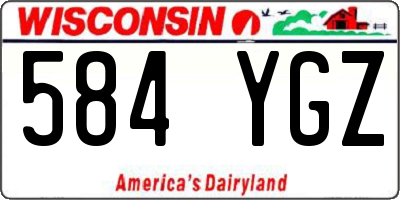 WI license plate 584YGZ