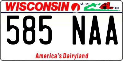 WI license plate 585NAA