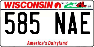 WI license plate 585NAE