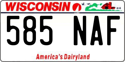 WI license plate 585NAF