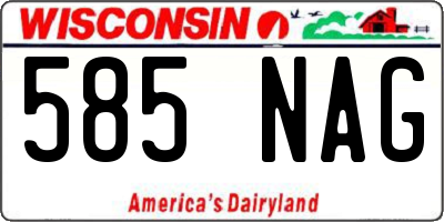 WI license plate 585NAG