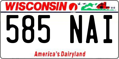 WI license plate 585NAI