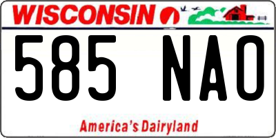 WI license plate 585NAO