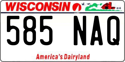 WI license plate 585NAQ