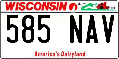 WI license plate 585NAV