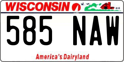 WI license plate 585NAW