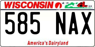WI license plate 585NAX