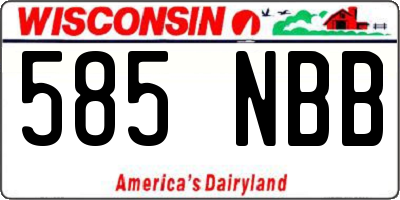 WI license plate 585NBB