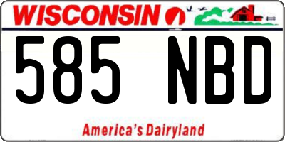 WI license plate 585NBD
