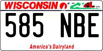 WI license plate 585NBE